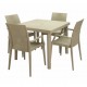 BOHEME - Tavolo contract quadrato 90X90 in polyrattan per giardino, bar, ristorante, pizzeria Grand Soleil