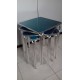 Q70-4G - TAVOLO IN ALLUMINIO QUADRATO 70x70cm A QUATTRO GAMBE PER BAR, RISTORANTE, PISCINA, HOTEL, ALBERGO