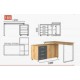 Scrivania ufficio angolare contract office varie dimensioni in legno NM* scuola, studio, hotel, albergo