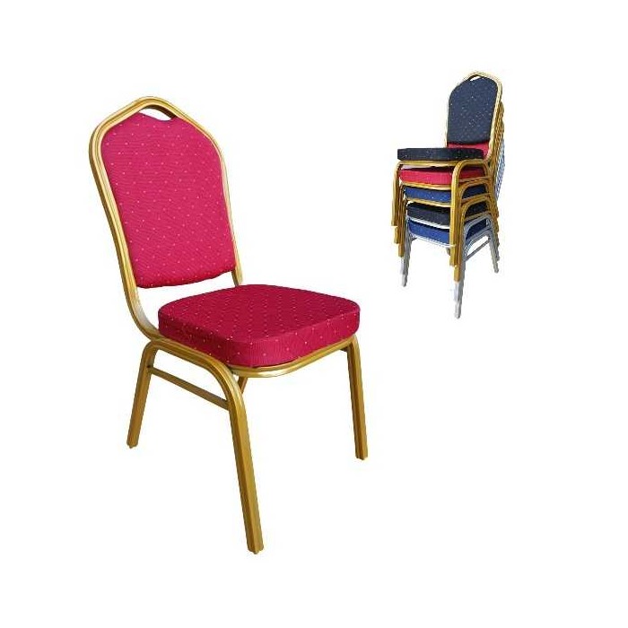 EVENT - Stapelstuhl aus Stoff, Webstuhl aus goldenem Metall für Konferenzen, Meeting, Banketten und Catering