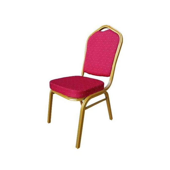 EVENT - Sedia impilabile in tessuto telaio metallo dorato per conferenze, meeting, banchetti e catering