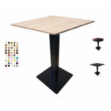ALFA - Tisch mit Bein aus schwarzem Metall und TOP aus Melaminholz