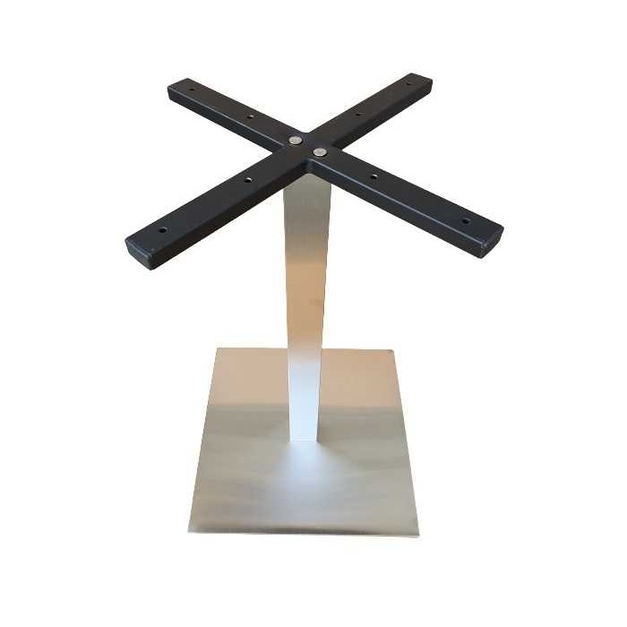 SPARK - moderne Basis aus gebürstetem Metall für runde oder quadratische Tischplatten für Bars, Restaurants, Hotels