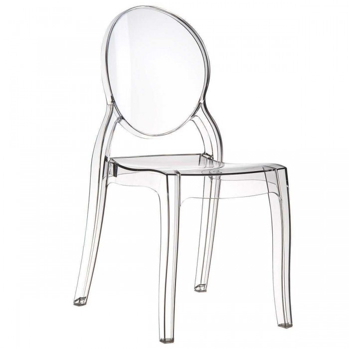 CHANTAL – Transparenter stapelbarer Stuhl für Bar, Restaurant, Hochzeit, Hochzeit, Veranstaltungen