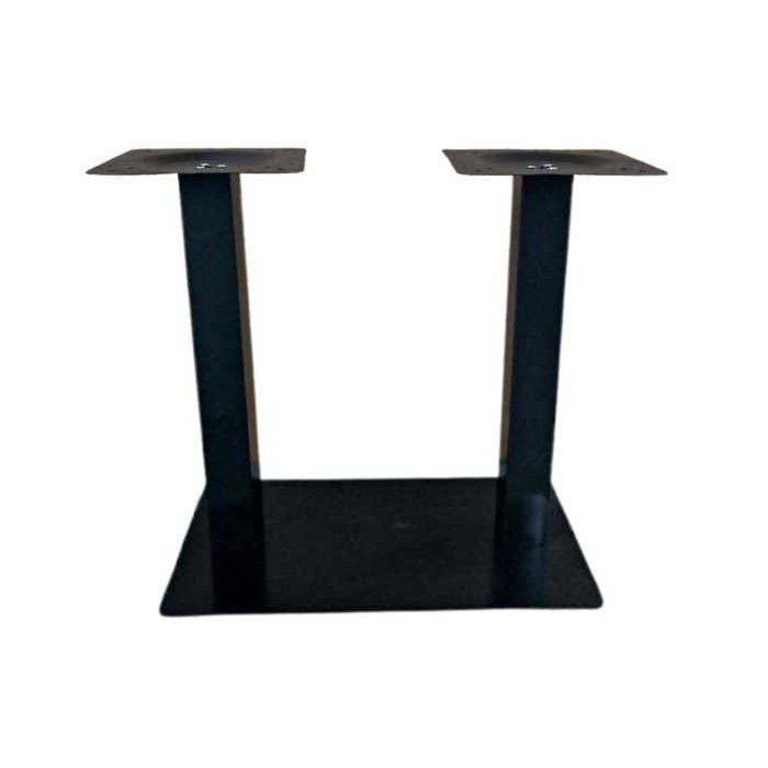 ALFA 2G H72 – doppelter moderner schwarzer Metallsockel für rechteckige Bar-, Restaurant- und Hoteltischplatten