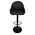SMOKE - Barhocker Kunstleder schwarz Beine drehbar und verstellbar Büro, Geschäft, Friseur, Restaurant, Hotel