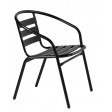 ETNA – stapelbarer Sessel aus schwarz lackiertem Metall für Bar, Pizzeria und Restaurant