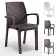 VERONA ARMCHAIR - Stapelbarer Sessel aus Polypropylen-Rattan mit Armlehnen (BICA ITALY) für Bars, Restaurants und Pizzerien