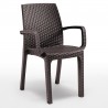 VERONA ARMCHAIR - Stapelbarer Sessel aus Polypropylen-Rattan mit Armlehnen (BICA ITALY) für Bars, Restaurants und Pizzerien