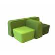 Cube - Individuelle Sofa Bar Sessel Contract für Lokalen aus Kunstleder (ökologisches Leder), Stoff