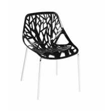 Tree chair  PPM - Durchbrochener Stapelbarstuhl aus verchromtem Metall und Polypropylen