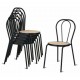 Vienna - Sedia thonet impilabile metallo,finta paglia, plastica, legno o imbottita in ecopelle per bar, ristorante, hotel