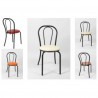 Vienna Kunstleder  - Thonet Stapelstuhl Metall, gepolstert aus Ökoleder für  Bar, Restaurant, Hotel