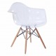 DAW Eiffel chair Eames - Sedia in Policarbonato trasparente e gambe in legno