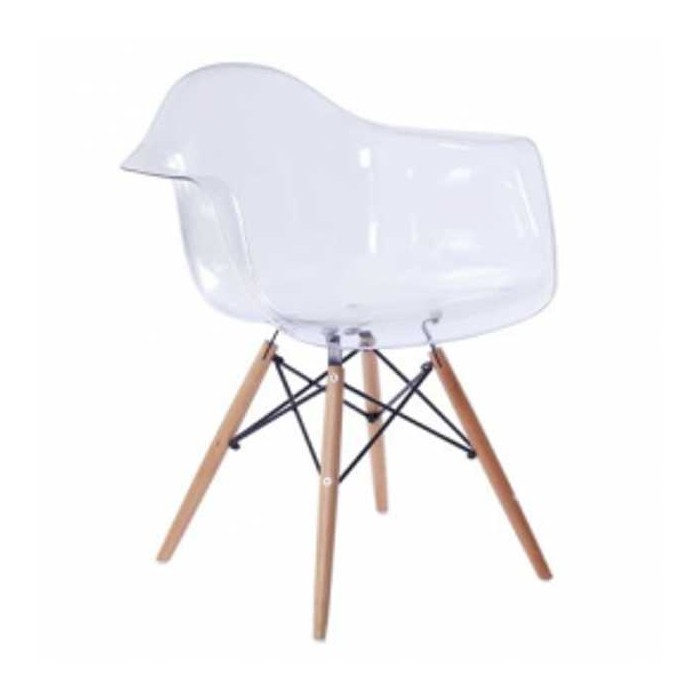 DAW Eiffel chair Eames - Stuhl aus Polypropilen und  Beine aus Holz