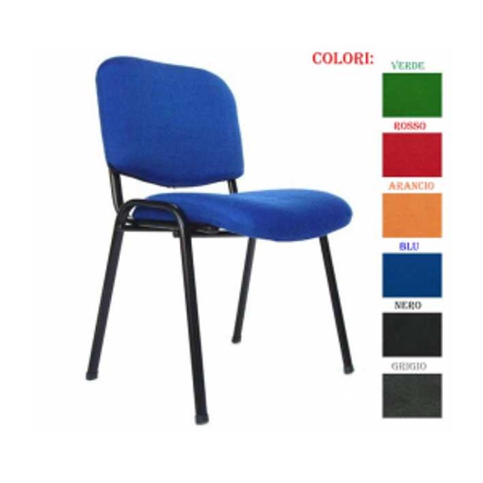 UFFICIO ISO - SEDIA UFFICIO IMPILABILE VISITATORE IN TESSUTO STANDARD O CERTIFICATO IGNIFUGO 1IM VARI COLORI