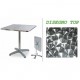 Q70-P - TAVOLO IN ALLUMINIO QUADRATO 70x70cm,TOP PIEGHEVOLE CON GAMBA CENTRALE A 4 PIEDI PER BAR, RISTORANTE, PISCINA, HOTEL