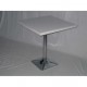 SATURNO Q - TAVOLO CON GAMBA CENTRALE CROMATA BASE QUADRATA E TOP IN NOBILITATO MELAMINICO