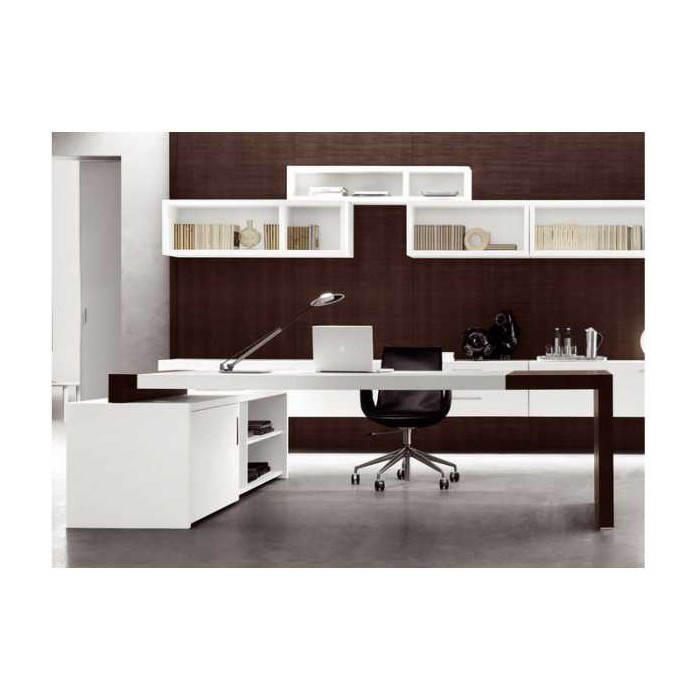 MATRIX - Scrivania contract office direzionale in legno nobilitato melaminico per ufficio, studio, hotel, albergo